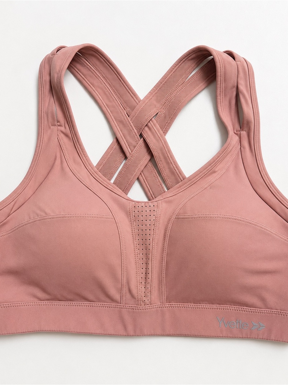 Yvette High Support Peach Sports Bra with Crisscross Back
